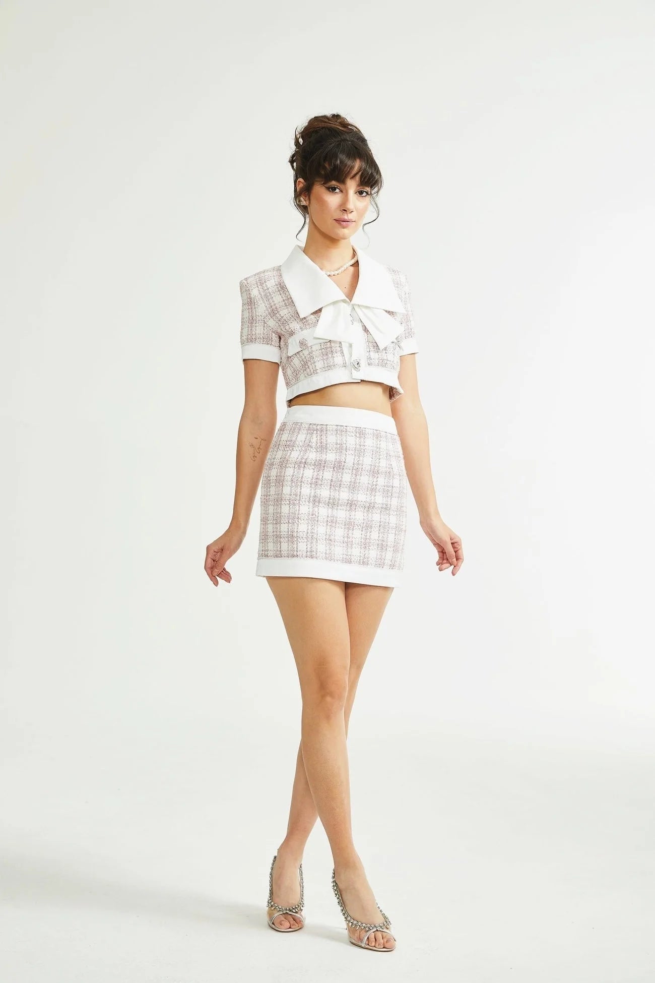Hunter Skirt & Top Set - Tweed - Cropped Top - Side Zip Skirt - Fashion Set