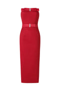 Ida Red Strapless Dress with Bow Detailing and Shimmering Embellishment