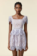 Iliana Lavender Lace Square Neckline Dress