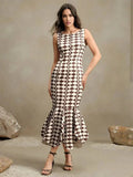 Ines Midi Dress - Off The Shoulder - Mermaid Hem - Natural Waist - A Line - Elegant Style