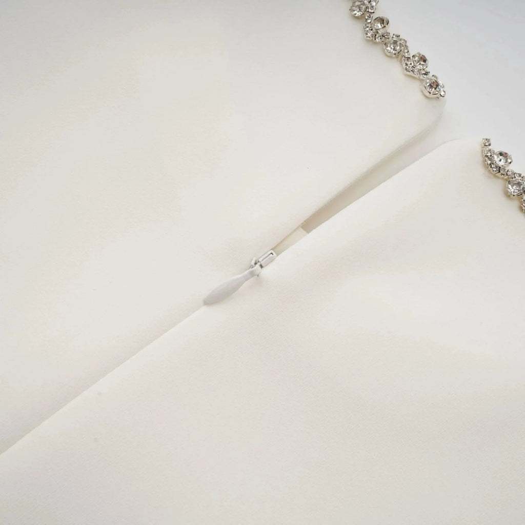 Ippolita Mini Dress White Crystal Scallop Hem