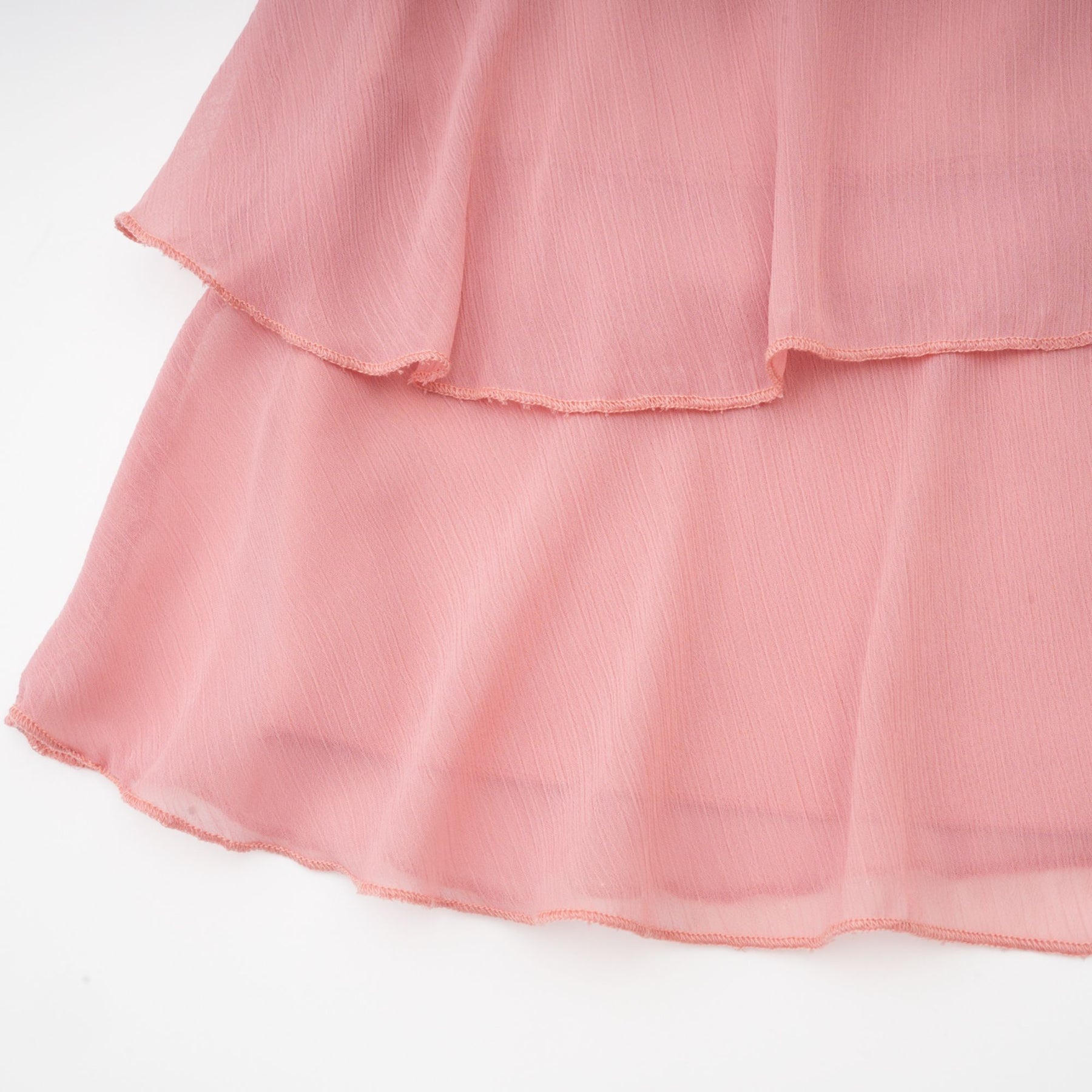 Isabella Pink Mini Dress - Sleeveless Halterneck - Ruffled Tiered Design - Mini Length - Side Zip Fastening