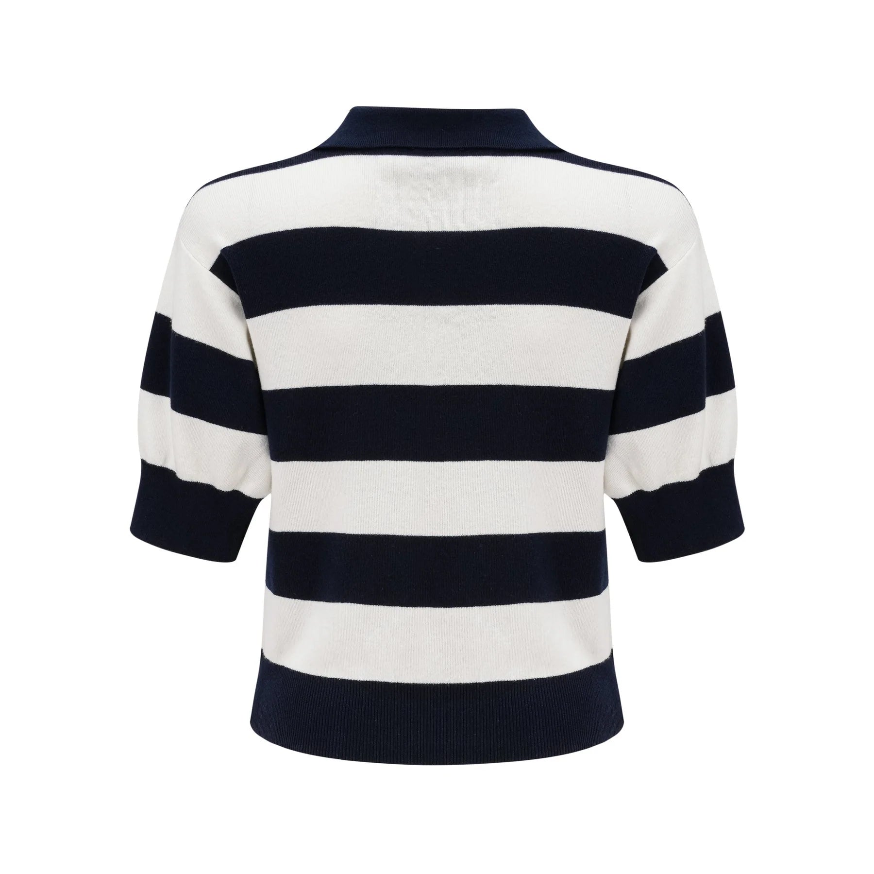 Isabella Shirt - Color Blocked Lapel Collar - Chic Stripe Design - Trendy Short Sleeves - Stretch Waist Comfort