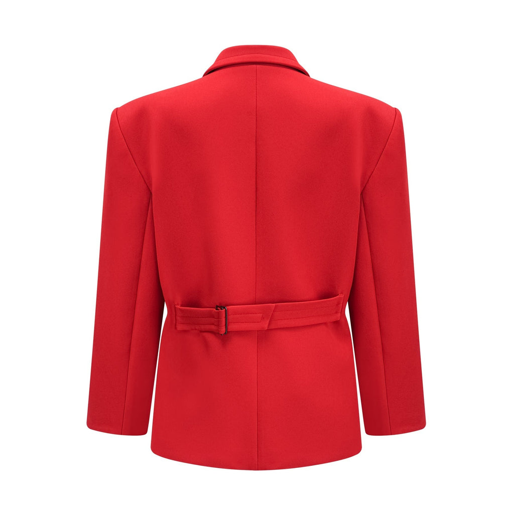 Isla Blazer Red Hourglass Double Breasted Wool Blend