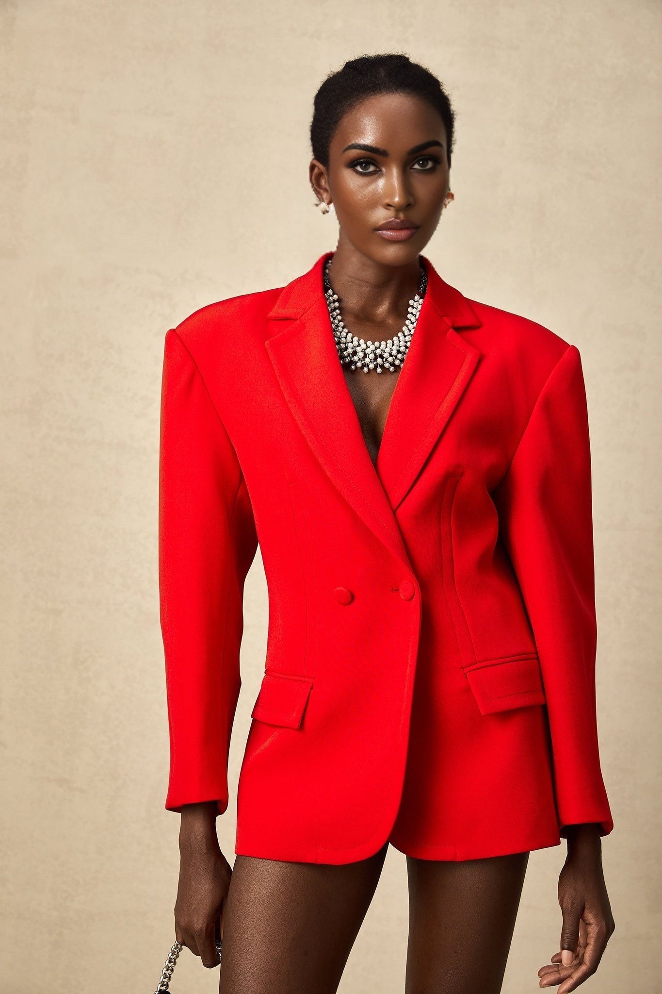 Isla Blazer - Wool Blend - Long Sleeves - Notched Lapels - Double Breasted Button Fastening