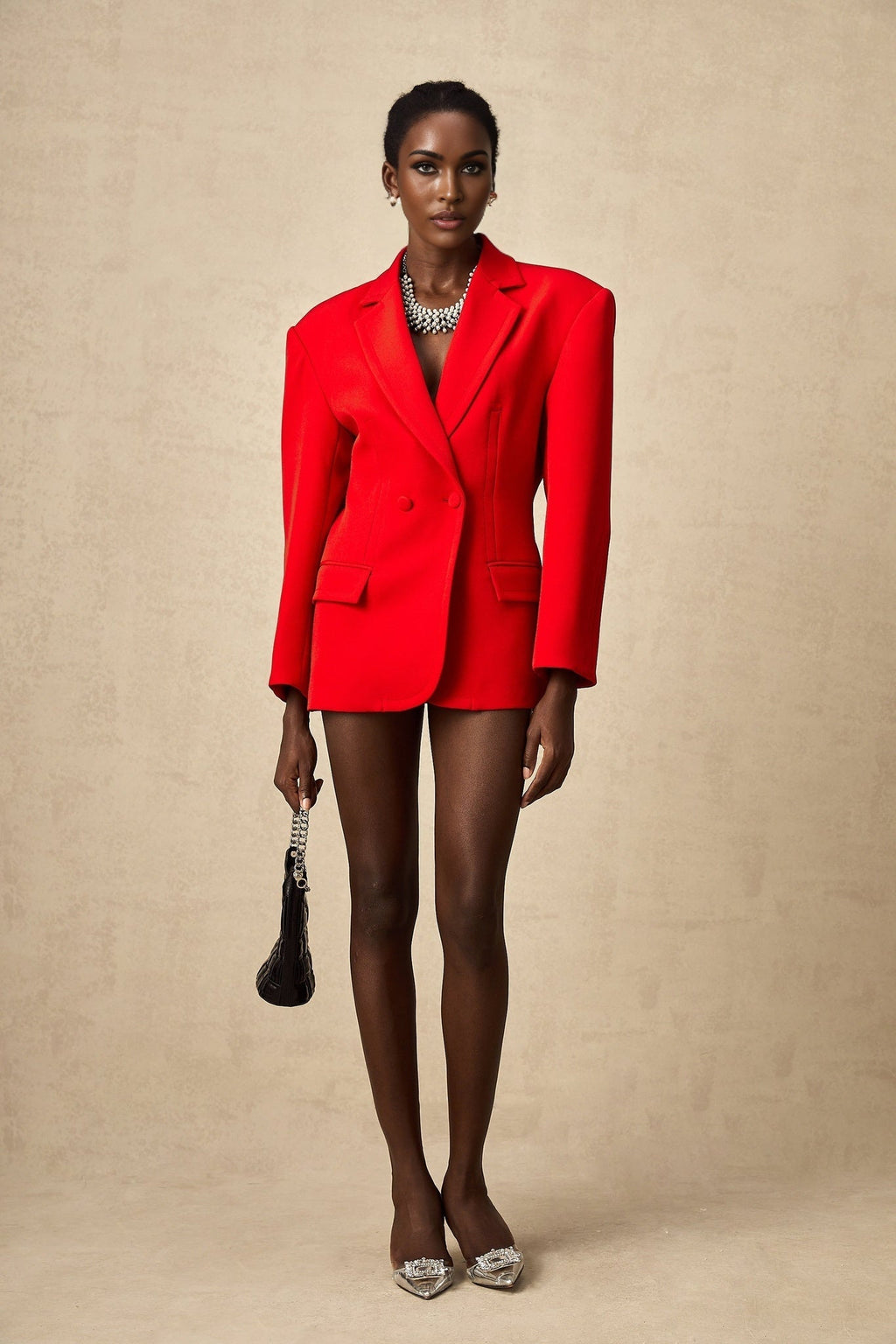 Isla Blazer - Wool Blend - Long Sleeves - Notched Lapels - Double Breasted Button Fastening