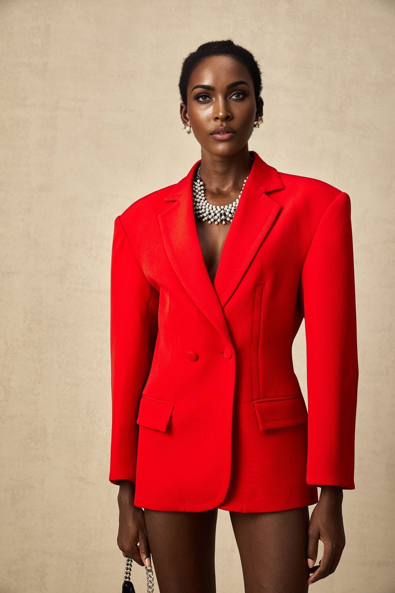 Isla Blazer - Wool Blend - Long Sleeves - Notched Lapels - Double Breasted Button Fastening