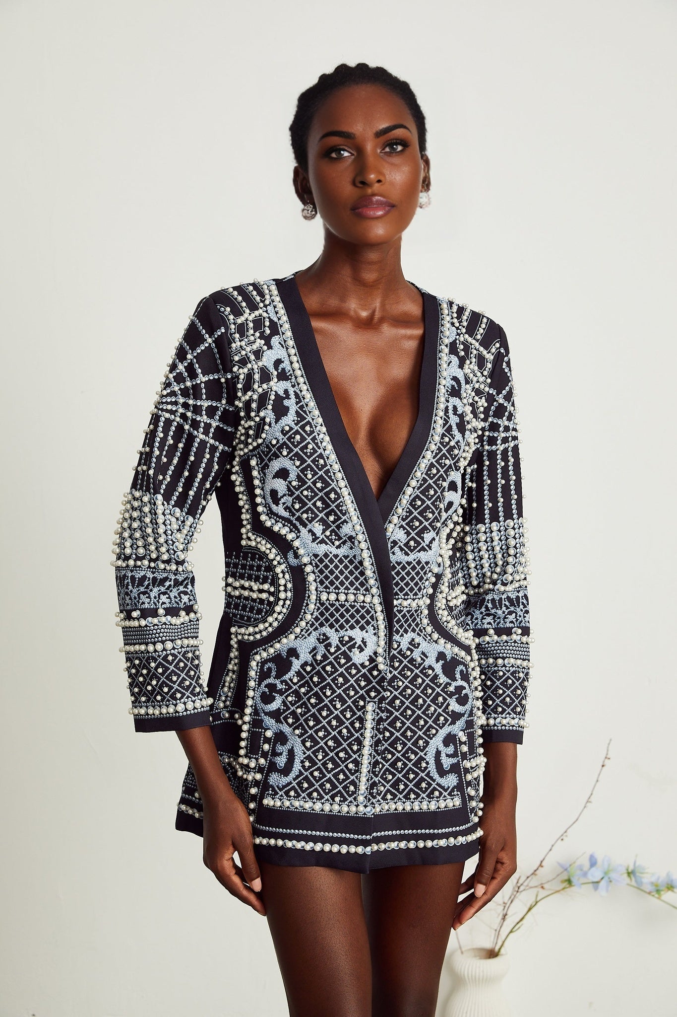 Ivanka Blazer Print VNeck Dress