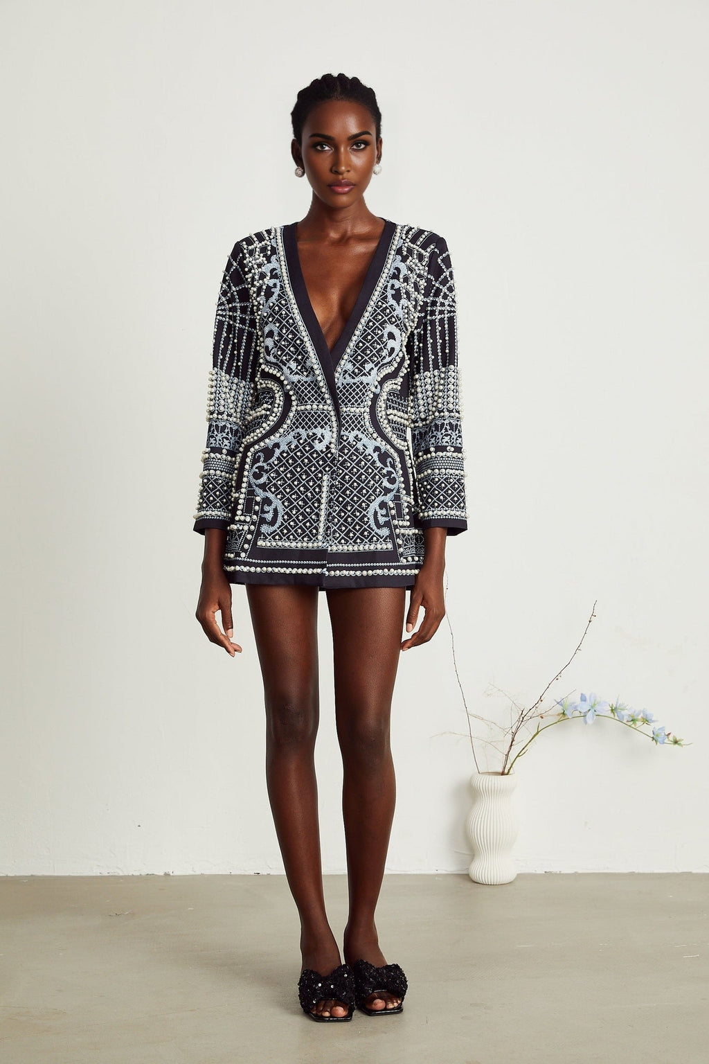 Ivanka Blazer Print VNeck Dress