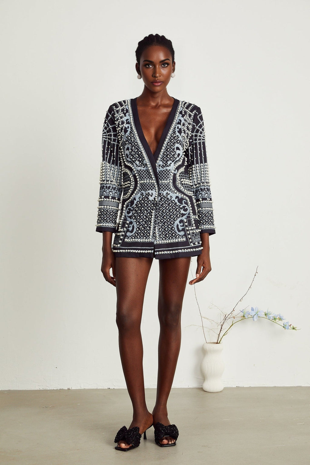 Ivanka Blazer Print VNeck Dress