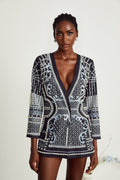 Ivanka Blazer Print VNeck Dress