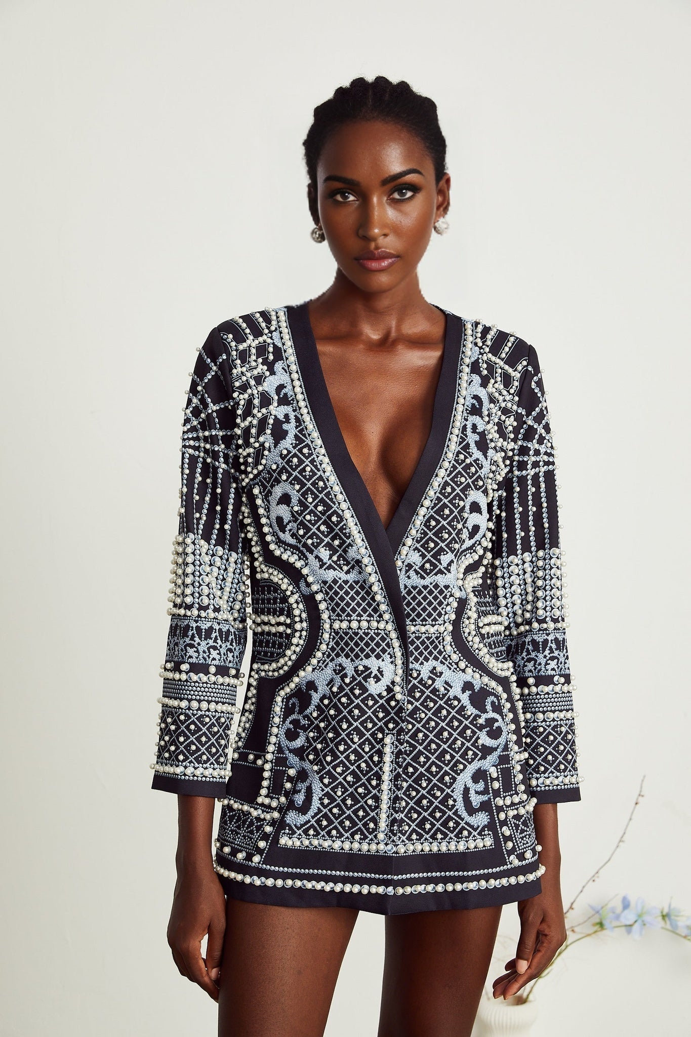 Ivanka Blazer Print VNeck Dress