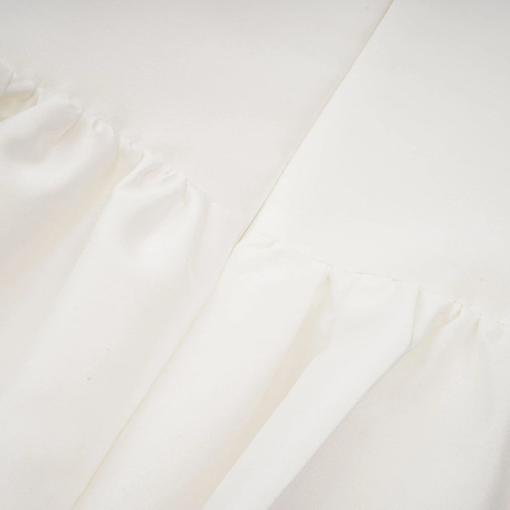 Ivanka Mini Dress Crystal Embellished Square Neck White
