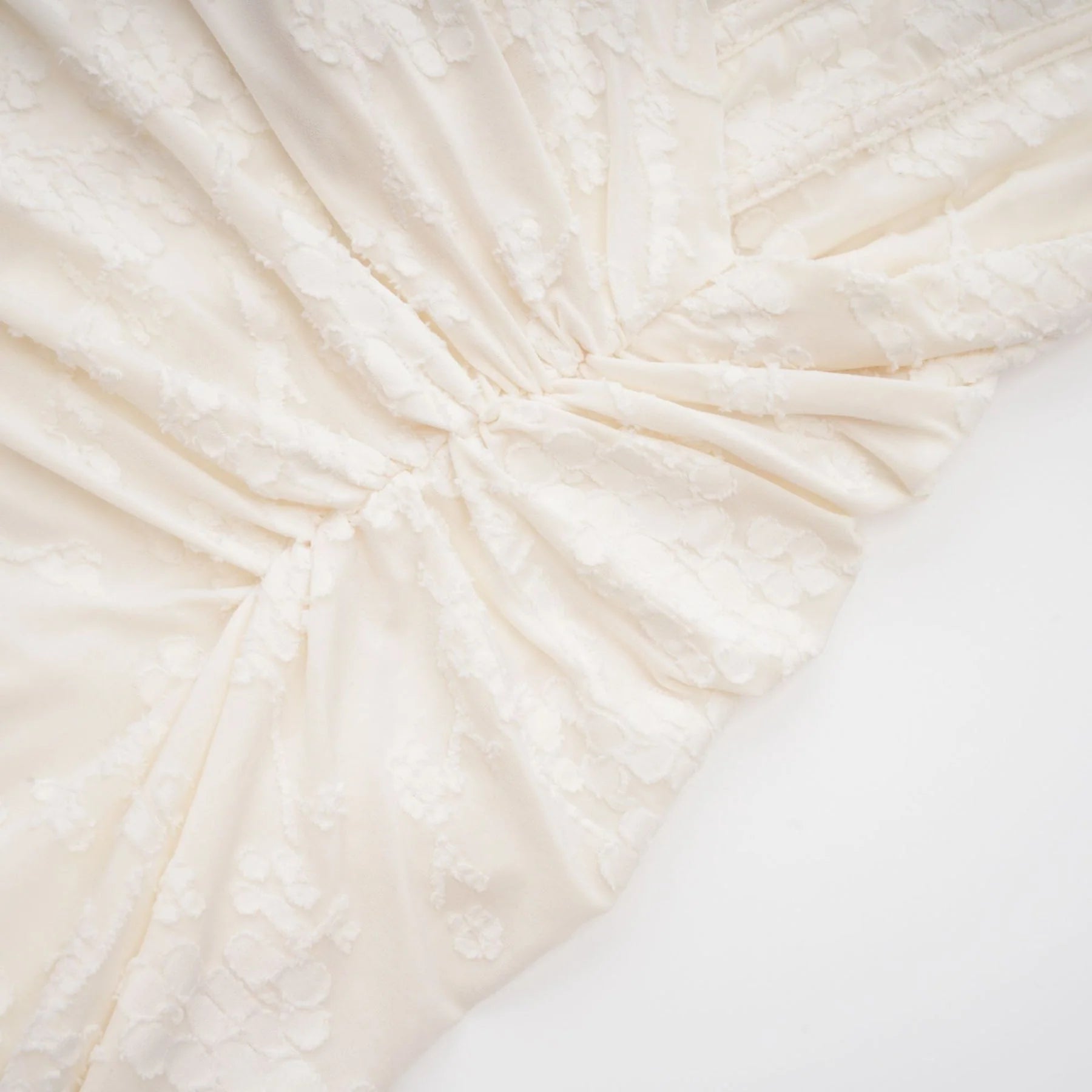 Ivory Maxi Dress - Spaghetti Straps - Square Neck - Corset Style - Gathered Detailing - Jacquard Fabric