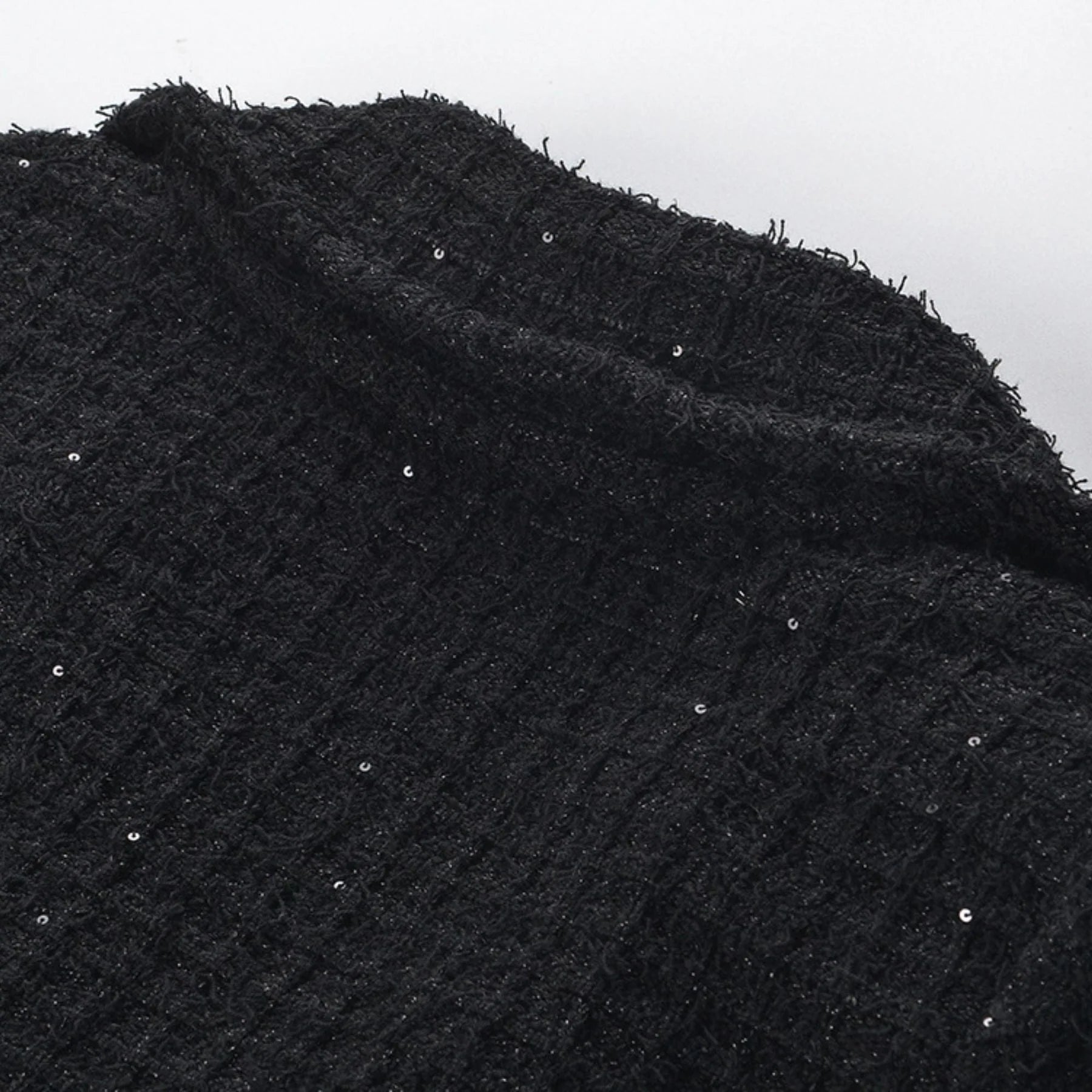 Ivy Jacket & Skirt Black Waffle Knit Matching Set