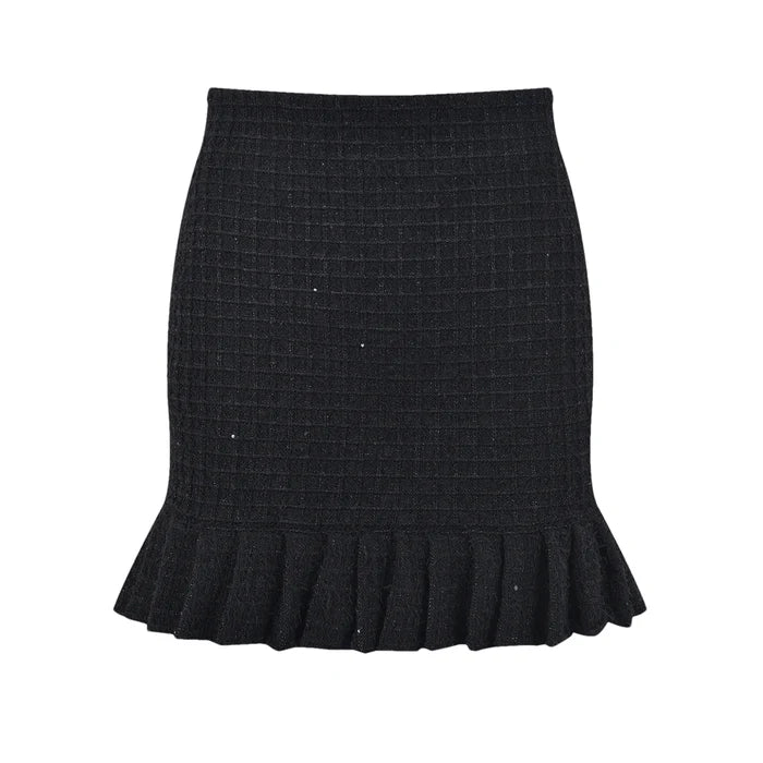Ivy Jacket & Skirt - Long Sleeve - Notched Lapels - Front Button Fastening - Thigh Length
