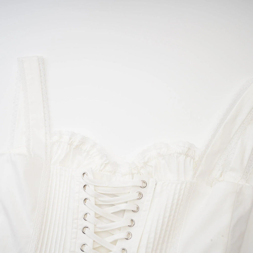Jada Mini Dress - Bustier Style - Lace Lining - Layered Design - Corset Detail - Front & Rear Fastening