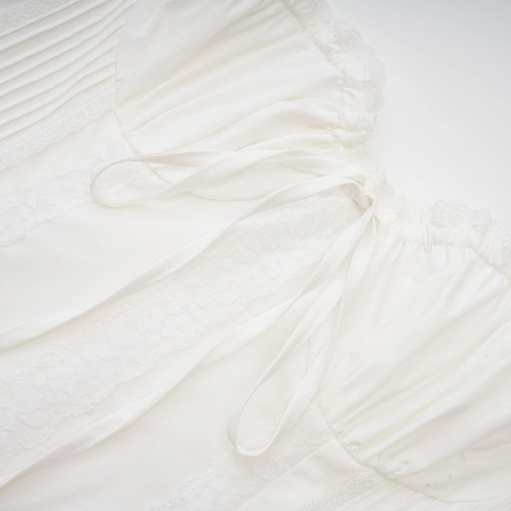 Jada Mini Dress Lace Corset Layered White & Spaghetti Straps