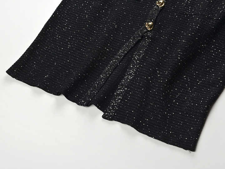 Jamie Shirt Jacket – Tailored Silhouette – Gold Button Accents – Knit Texture