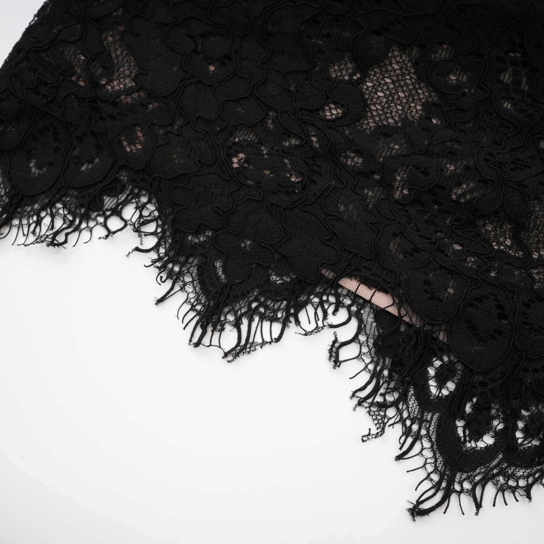 Janessa Mini Dress Black Lace Strapless Ribbon Pierced