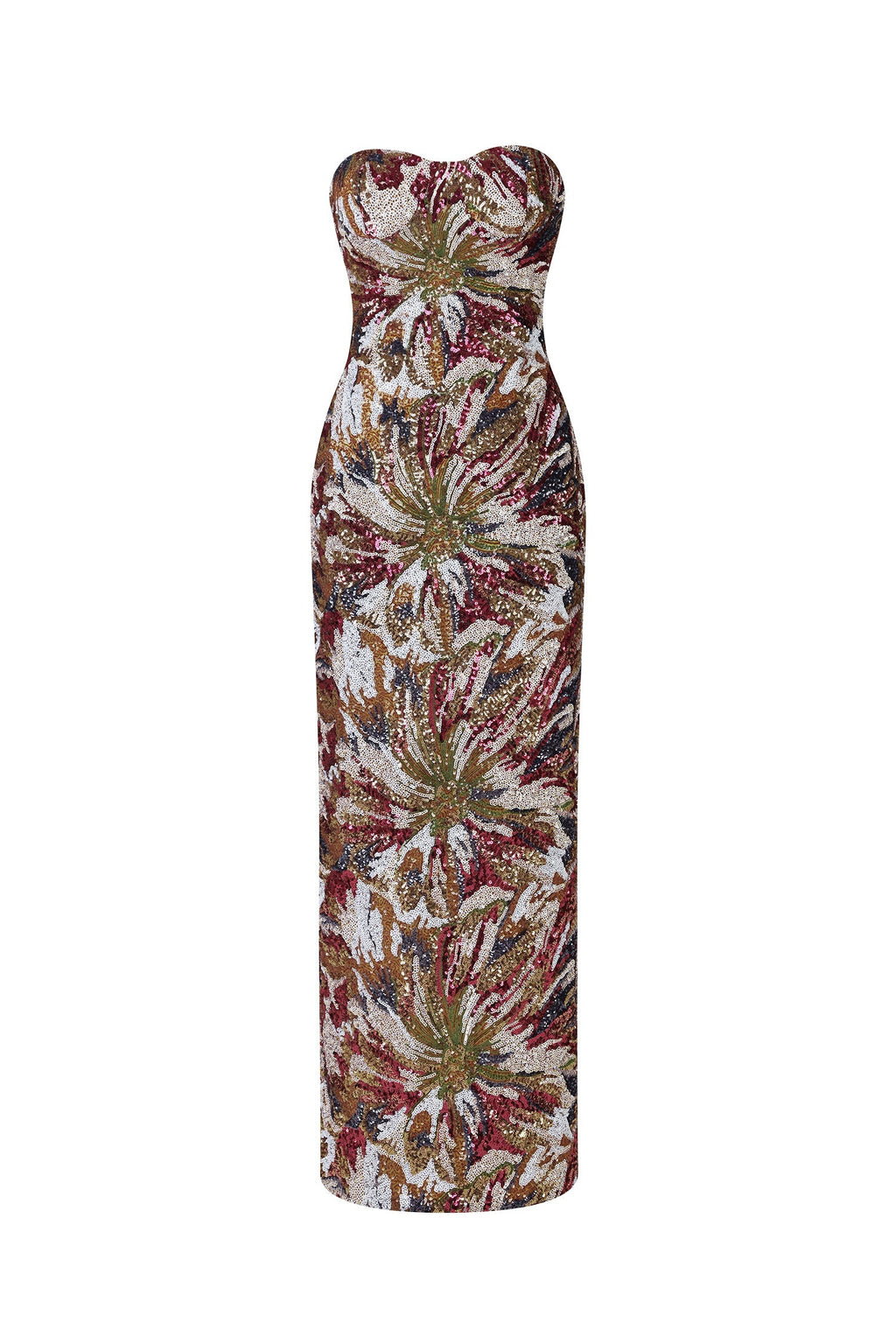Jasmine Multi Color Floral Sequin Maxi Dress