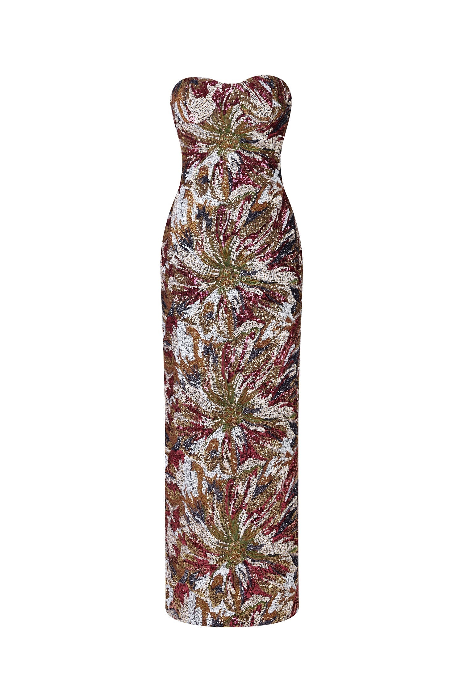 Jasmine Multi Color Floral Sequin Maxi Dress