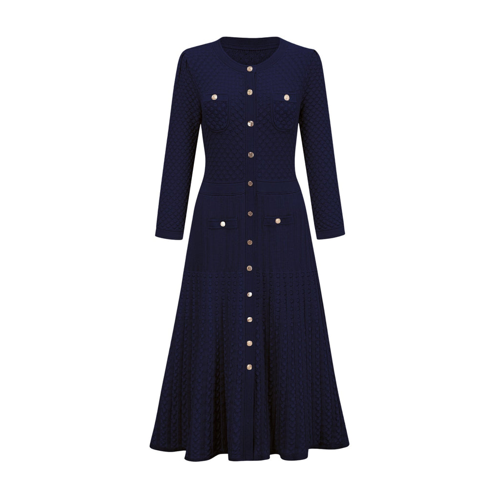 Jayla Long Sleeve Midi Dress in Vibrant Blue