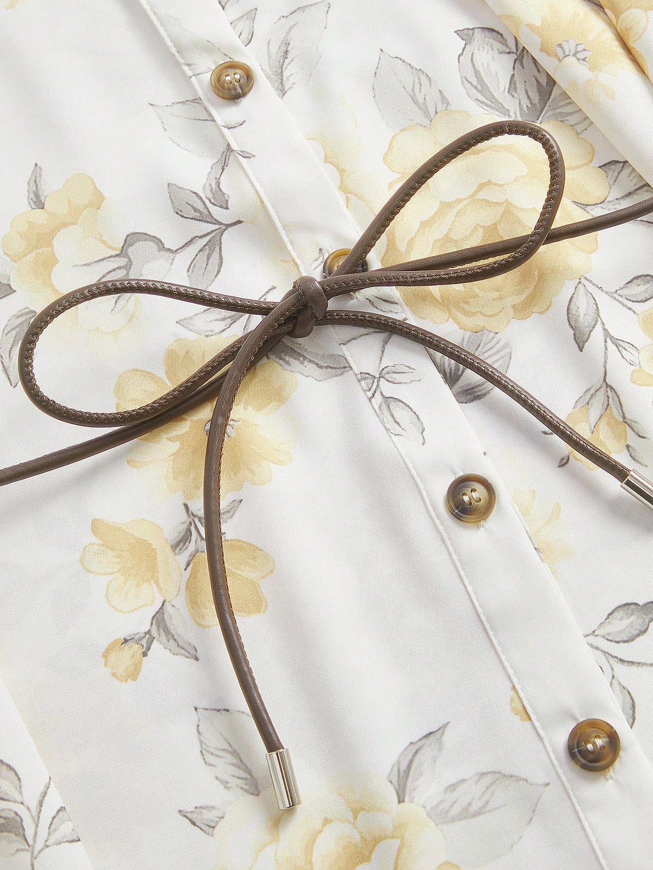 Jenna Midi Dress - Elegant Style - Floral Print - Belted Design - High Waist - Long Sleeve