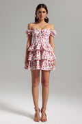 Jenna White Floral Layered Dress