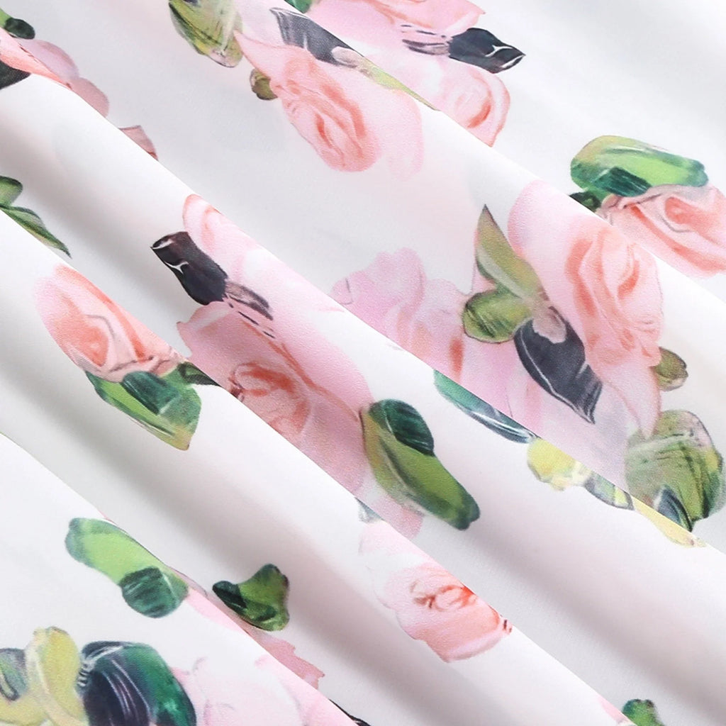Jessica Floral Maxi Dress with Off - Shoulder Neckline and High - Side Slit