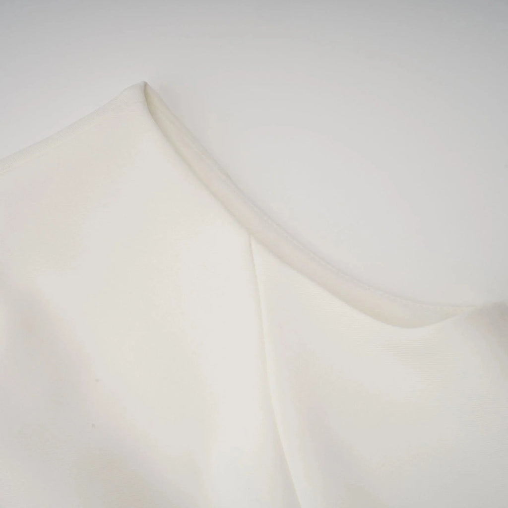 Joanna Midi Dress White 3D Petal Sleeveless Shift & Dart Detailing