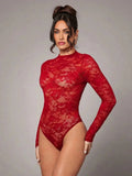 Jolanda Bodysuit - Slim Fit - Knitted Fabric - Medium Stretch - Long Sleeve Length - Stand Collar Style - Premium Quality - Comfortable Design