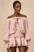 Josephine Mini Dress Josephine Off Shoulder Chiffon Bowknot Dress