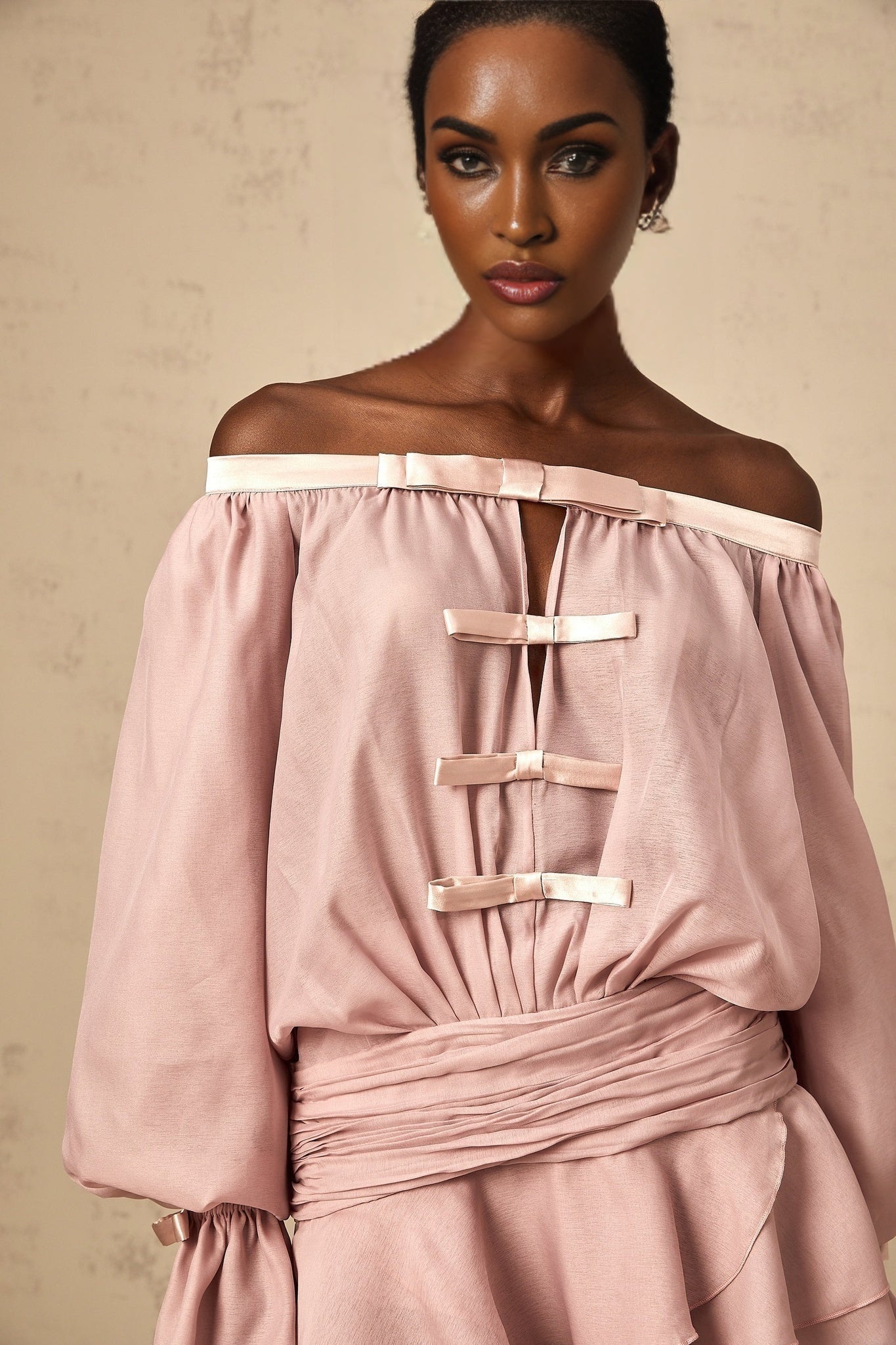 Josephine Mini Dress Josephine Off Shoulder Chiffon Bowknot Dress
