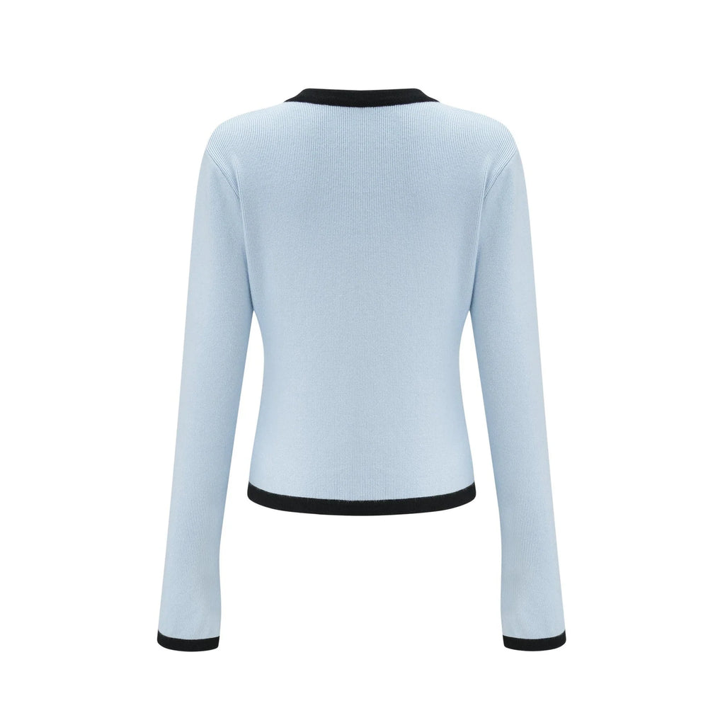 Julia Skirt & Top Set in Blue Long Sleeve Button Detail Matching