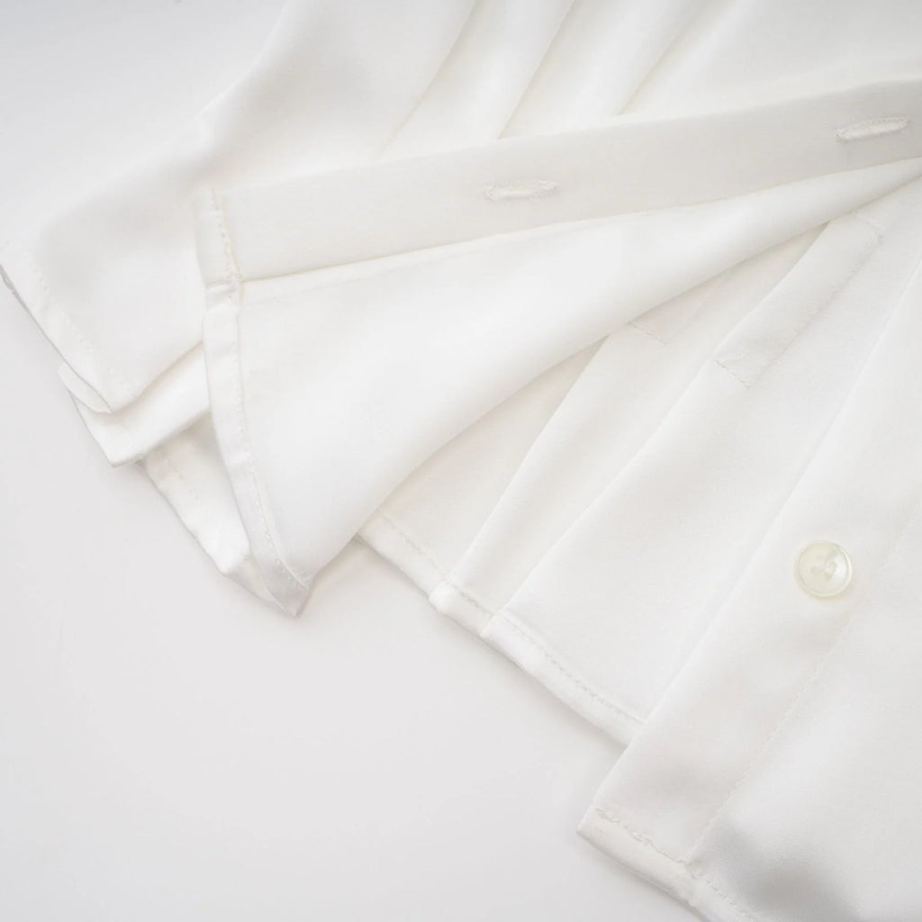 Julia Vest, Shirt & Skirt - Vest Shirt & Skirt - Contrasting & - U - shaped Collar - Ruffled Trim - Pleated Details