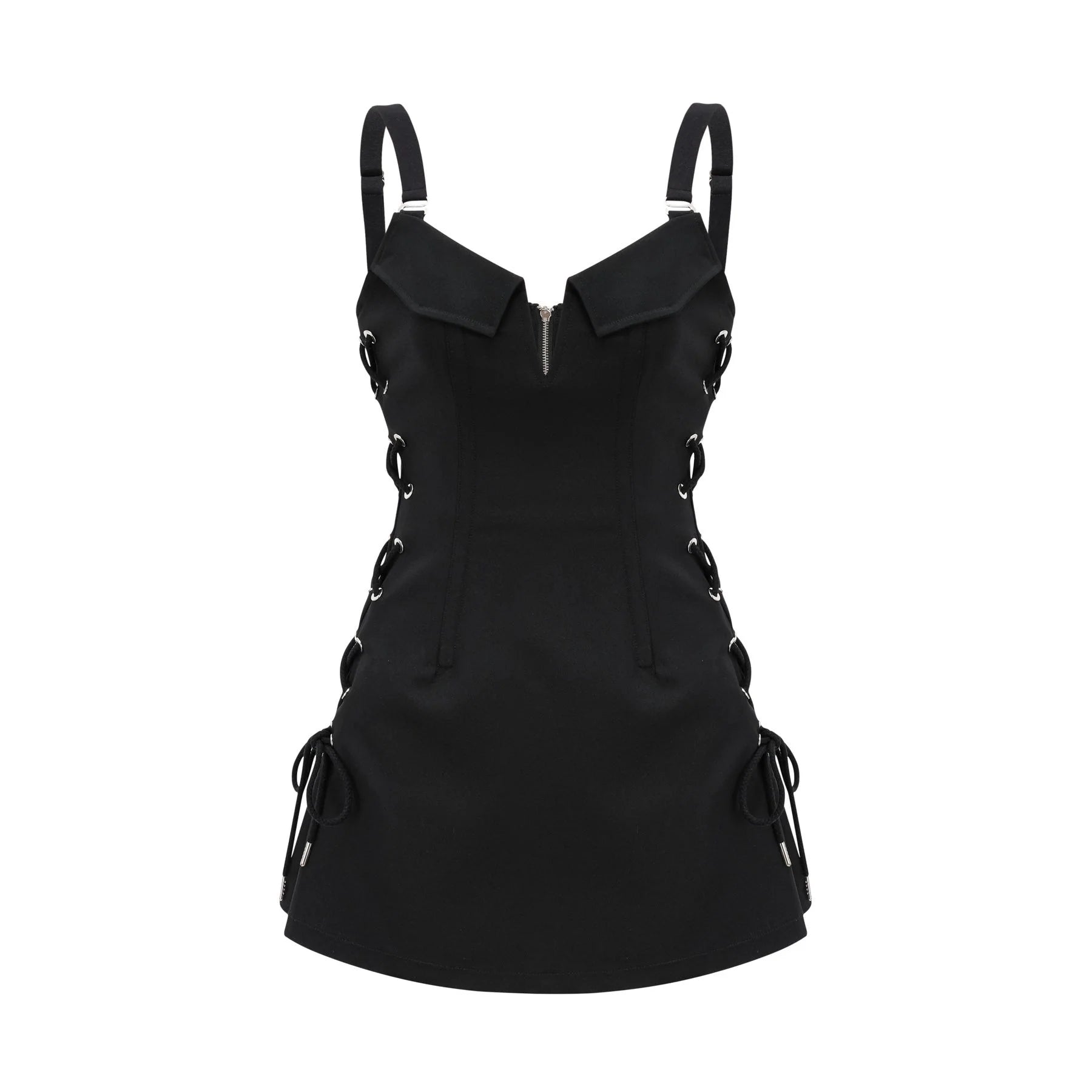 Kadence Dress - Black - Sleeveless - V - Neck - Pocket & Zip Fastening