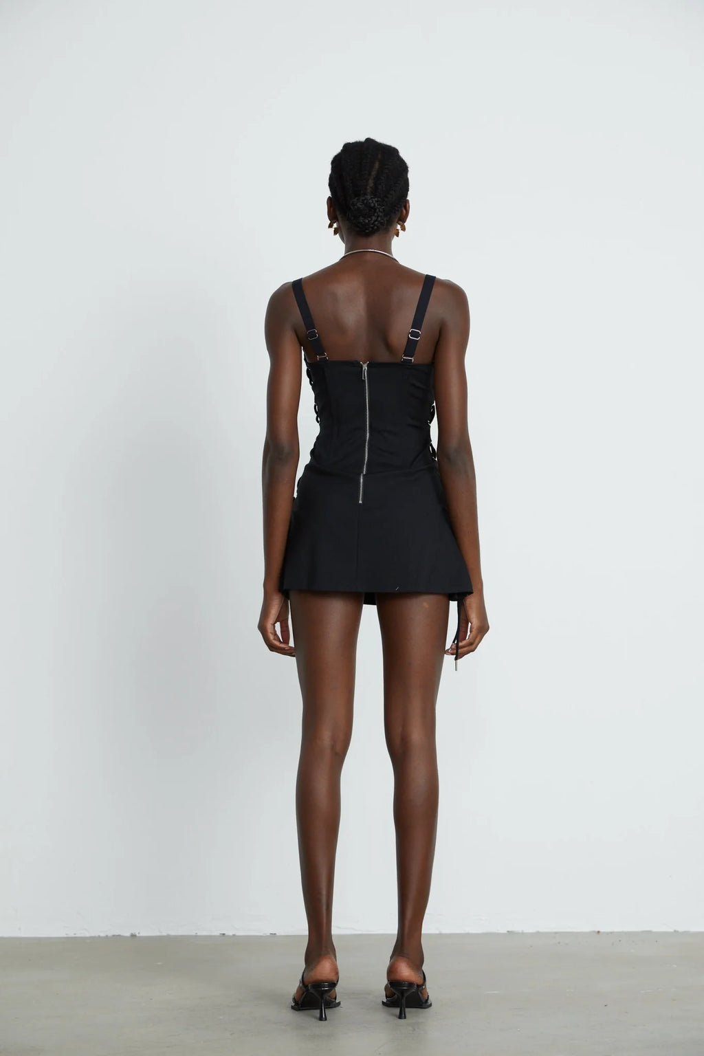 Kadence Dress Black Sleeveless V - Neck Pocket & Zip Fastening - Size M