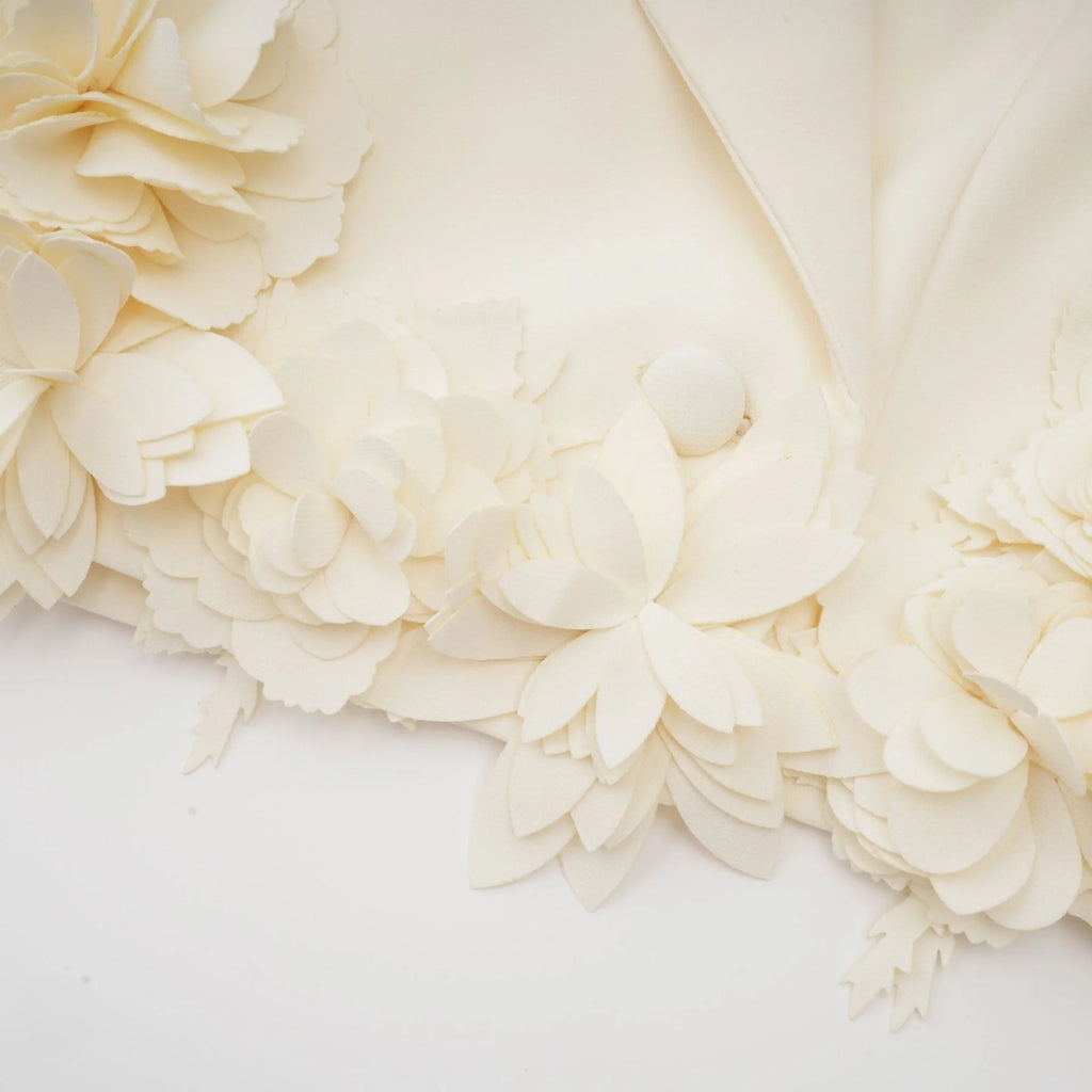 Kaitlin Floral Appliqué Jacket & Skirt Set