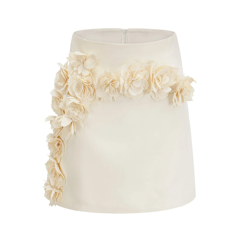 Kaitlin Floral Appliqué Jacket & Skirt Set