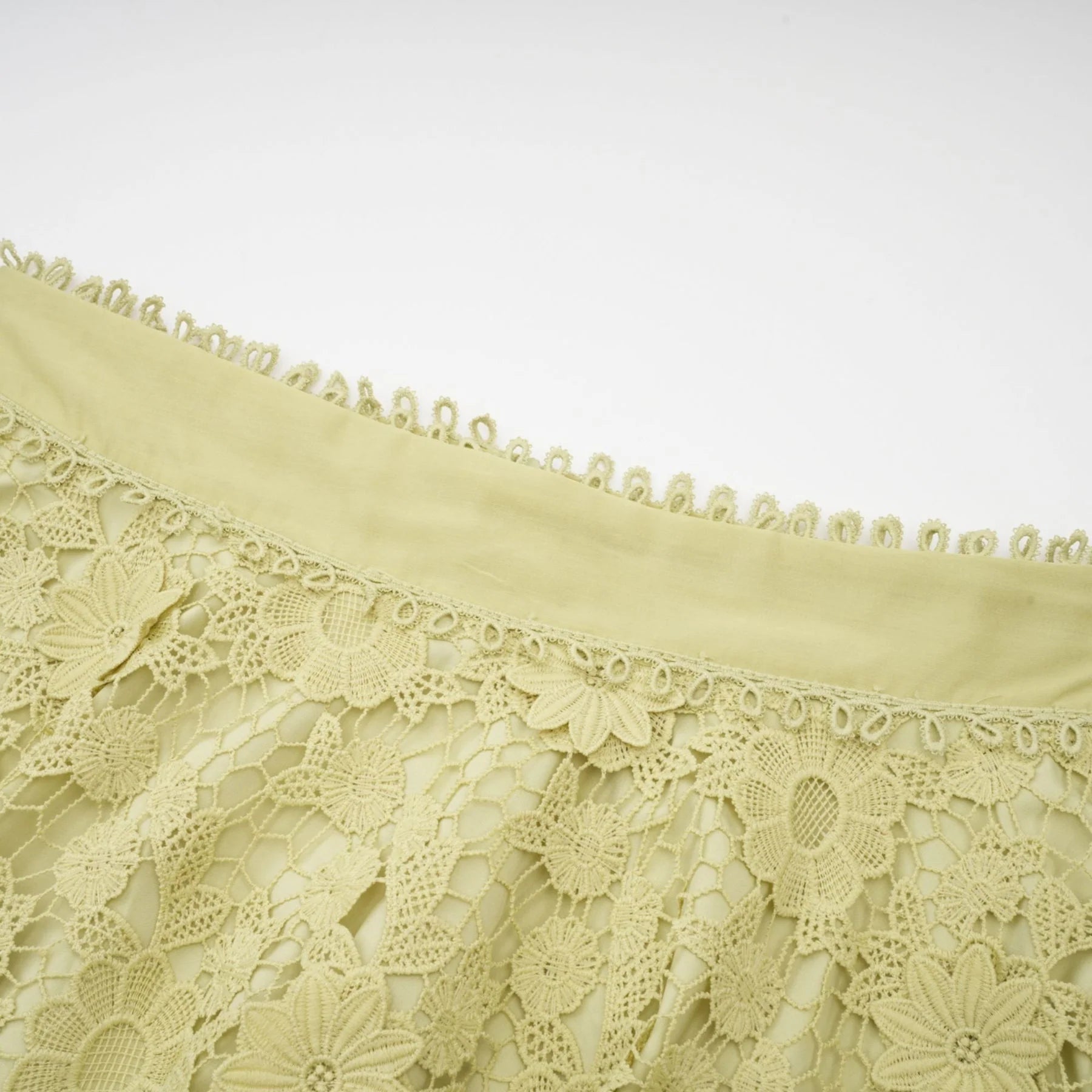 Kaitlin Shirt & Skirt Green Floral Embroidered Set