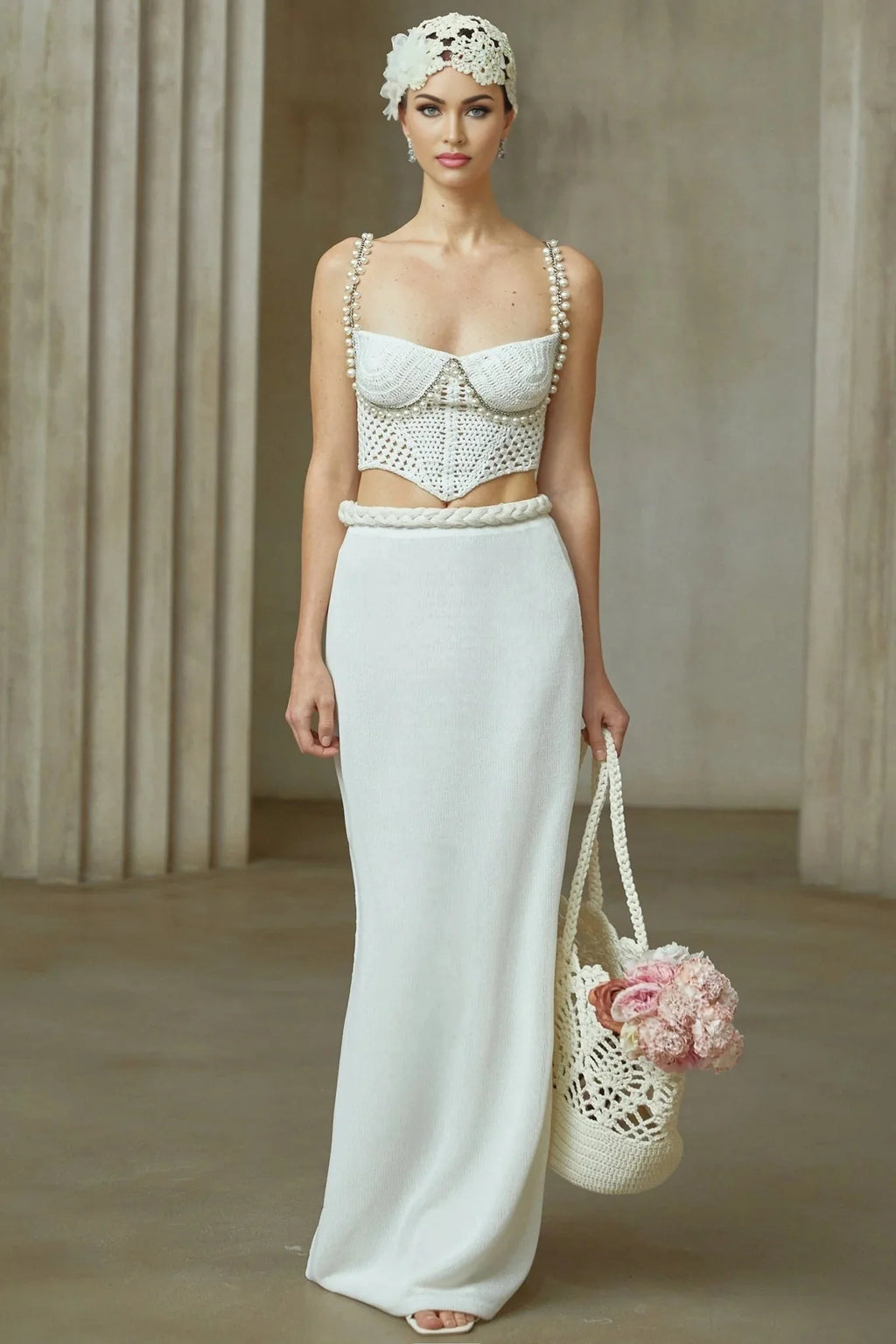 Kaitlin Top & Skirt Set Crochet Knit
