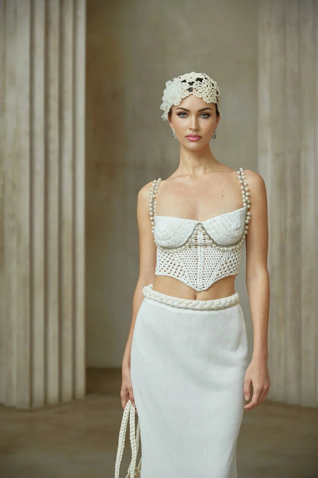 Kaitlin Top & Skirt Set Crochet Knit