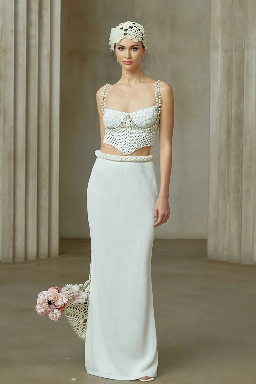 Kaitlin Top & Skirt Set Crochet Knit