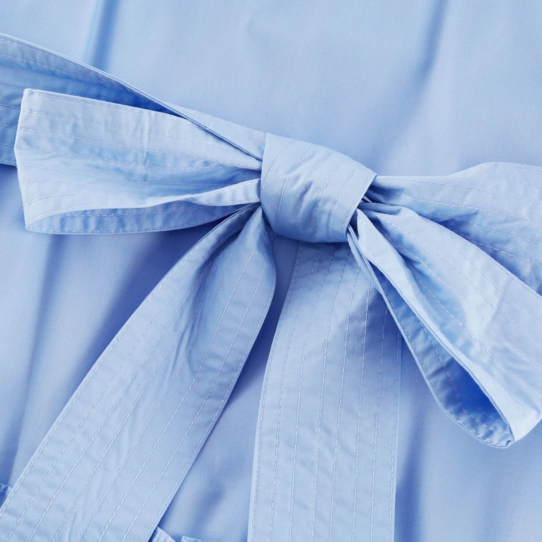 Kaitlyn Midi Dress Blue Off Shoulder Flounce Bow Tie Ruffle Lace Tiered