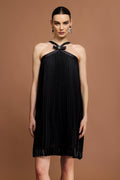 Kali Black Bowknot Sleeveless Mini Dress