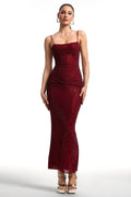 Katherine Red Sequin Sleeveless Bodycon Dress