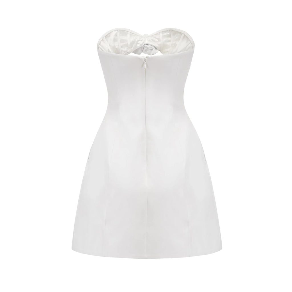 Kenzie Dress White Floral Cut - out & Off - shoulder Thigh - length