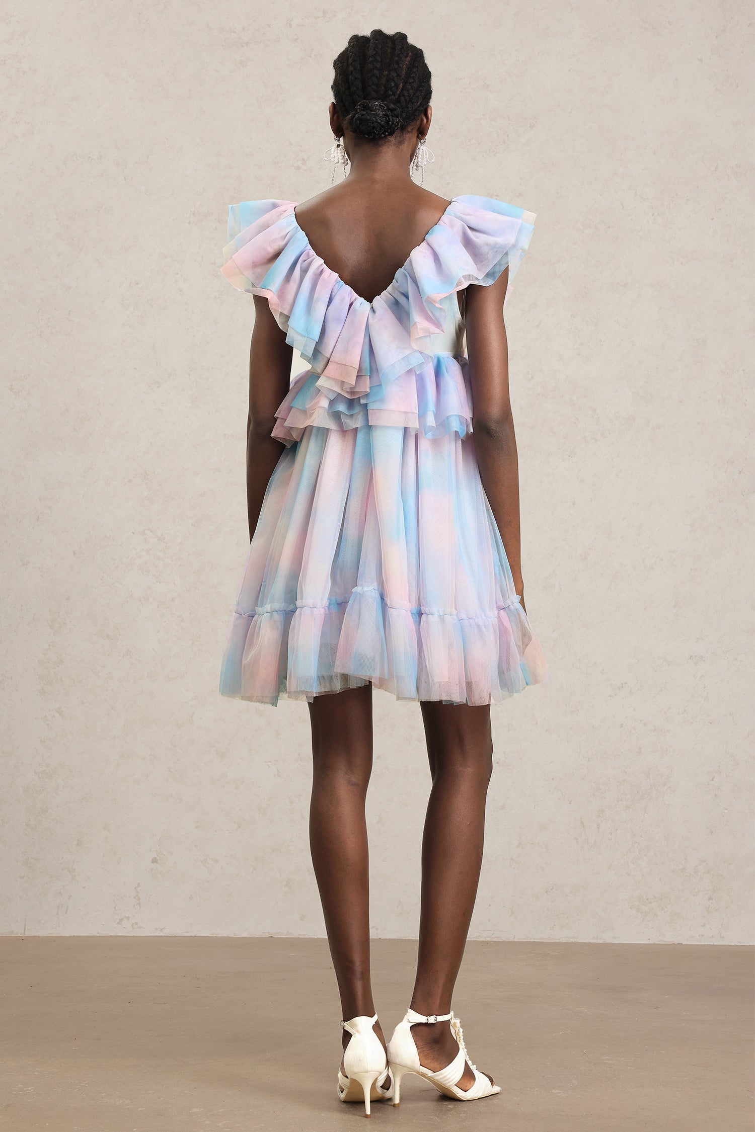 Kenzie Pink Ruffled Puff Sleeve Mini Dress