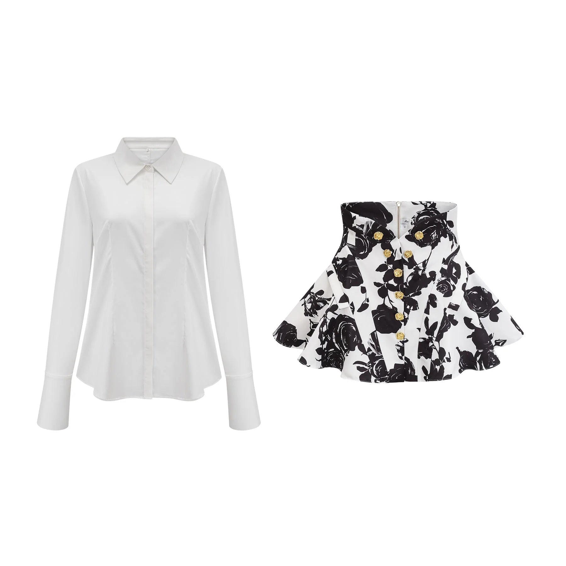 Kiara Shirt & Skirt Floral Print Matching Set